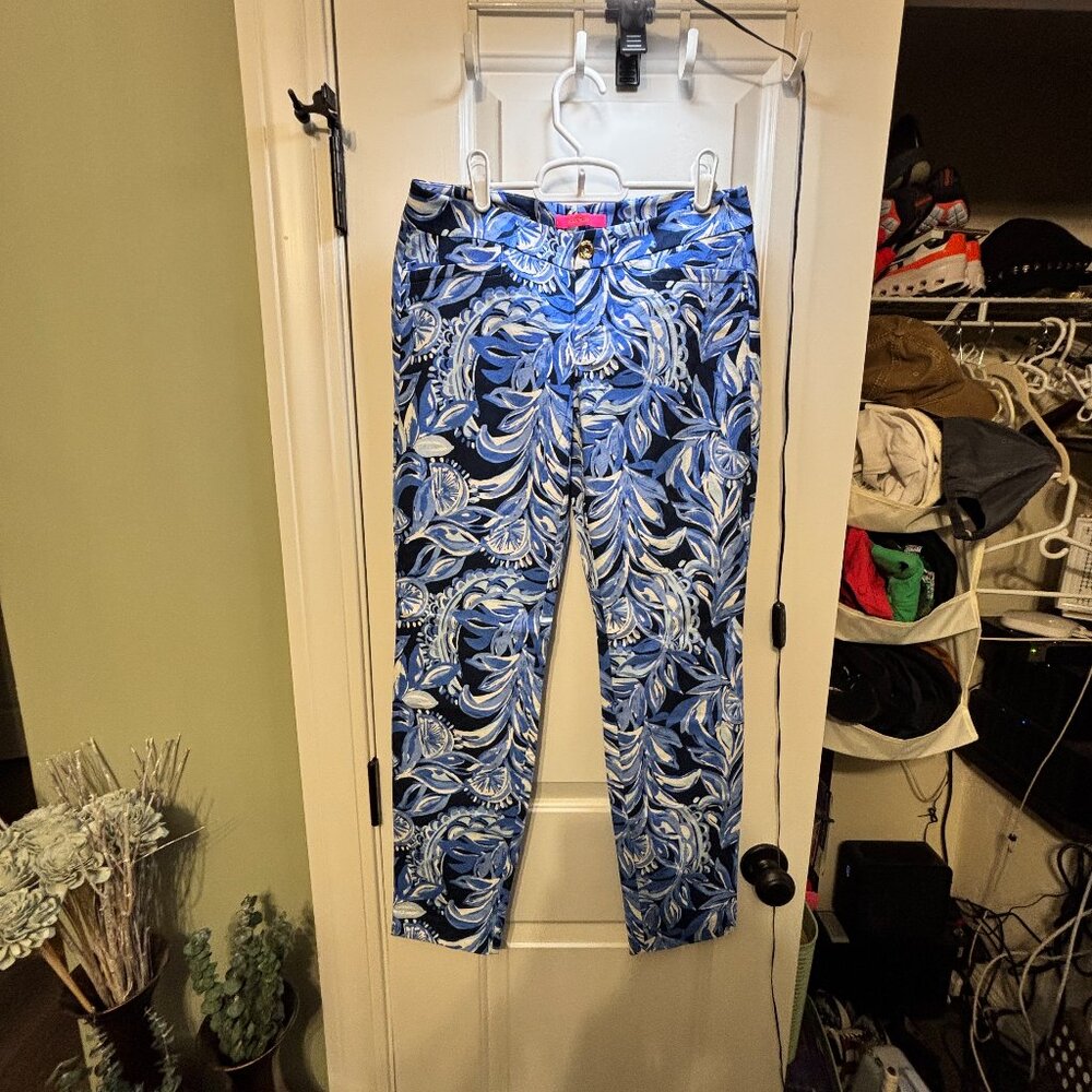NWT Lilly Pulitzer Women's Size 4 Kelly Skinny Ankle Pants High Tide NA